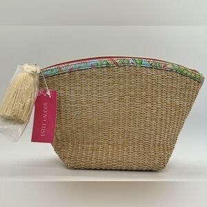 NWT Estée Lauder wicker cosmetic bag